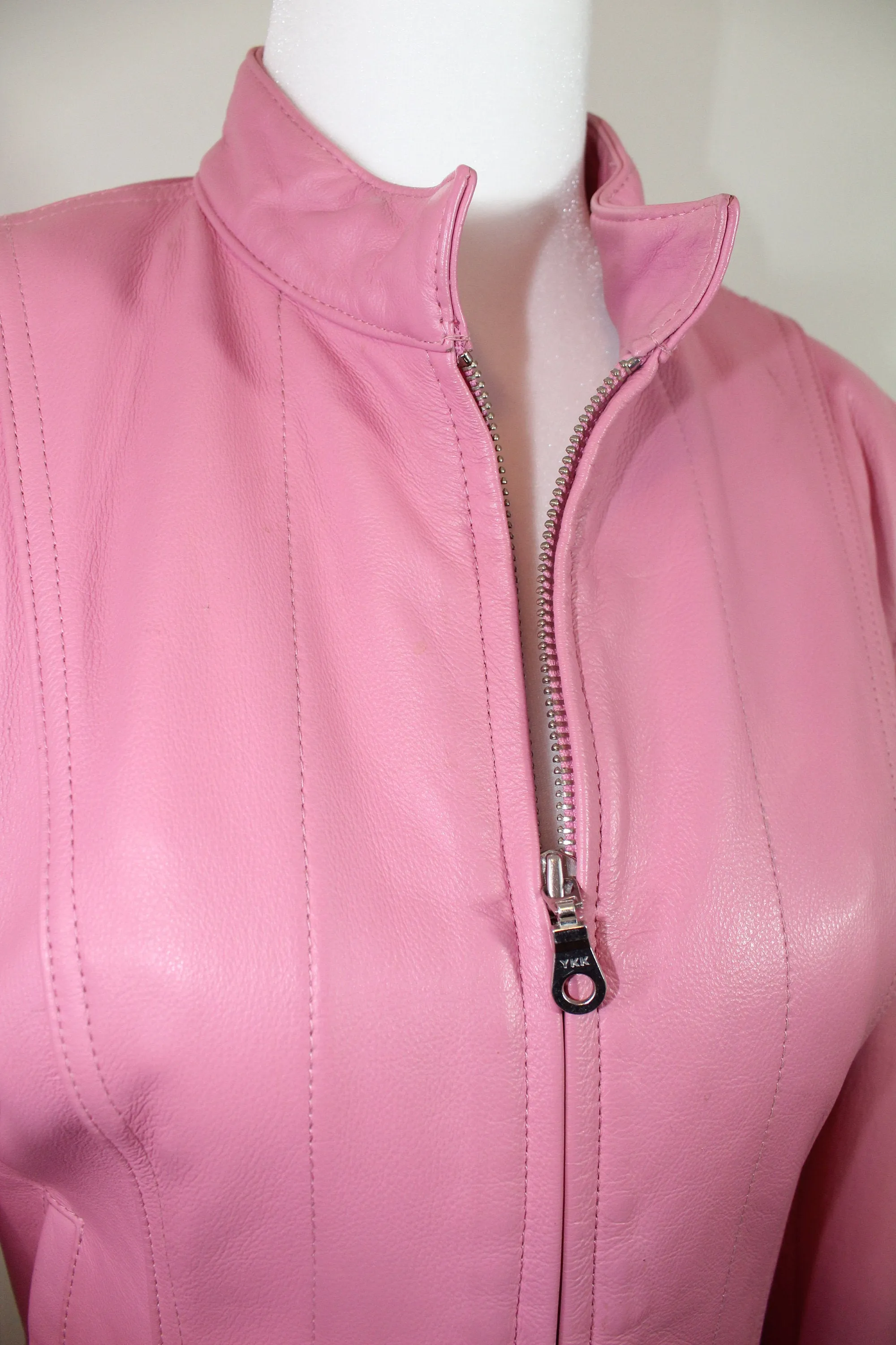 00's Pink Leather Jacket