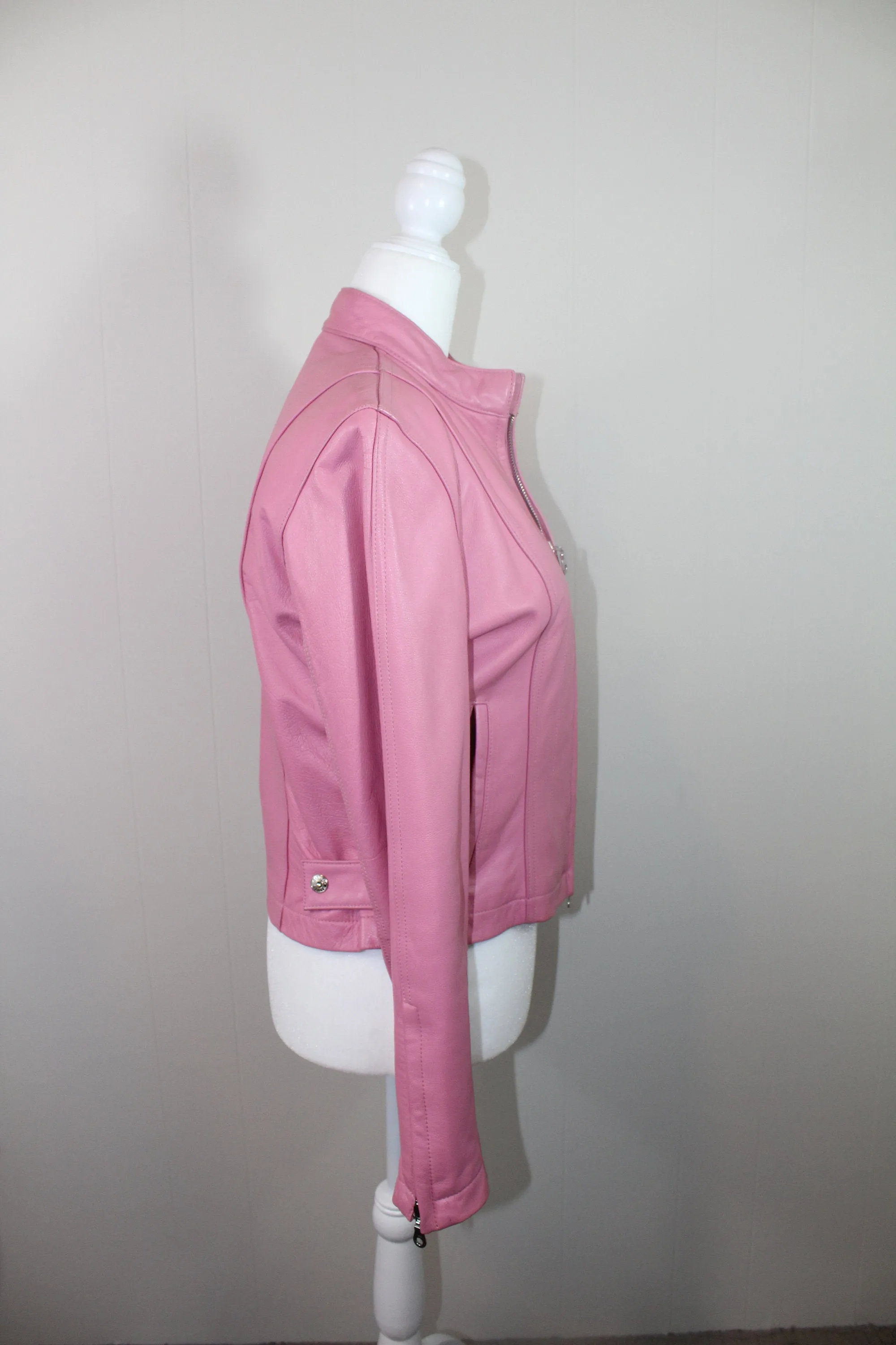 00's Pink Leather Jacket