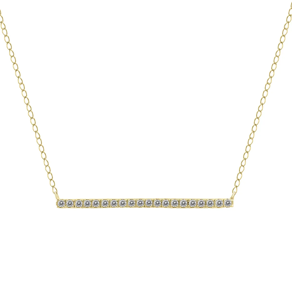 1/5 Carat Tw Diamond Bar Necklace In 10K Yellow Gold