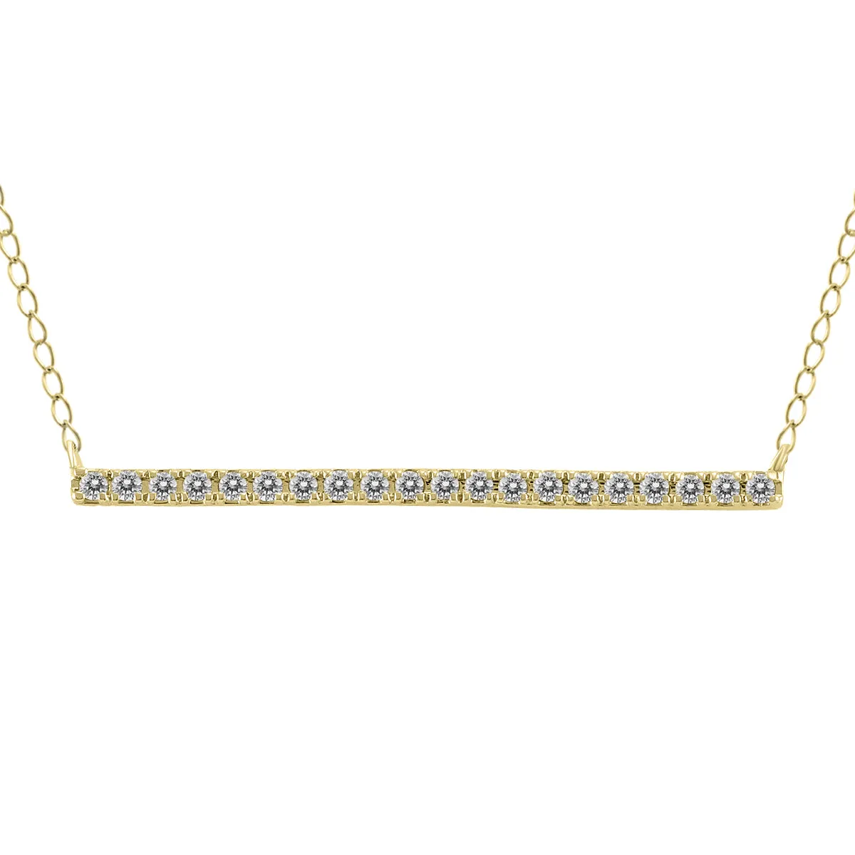 1/5 Carat Tw Diamond Bar Necklace In 10K Yellow Gold