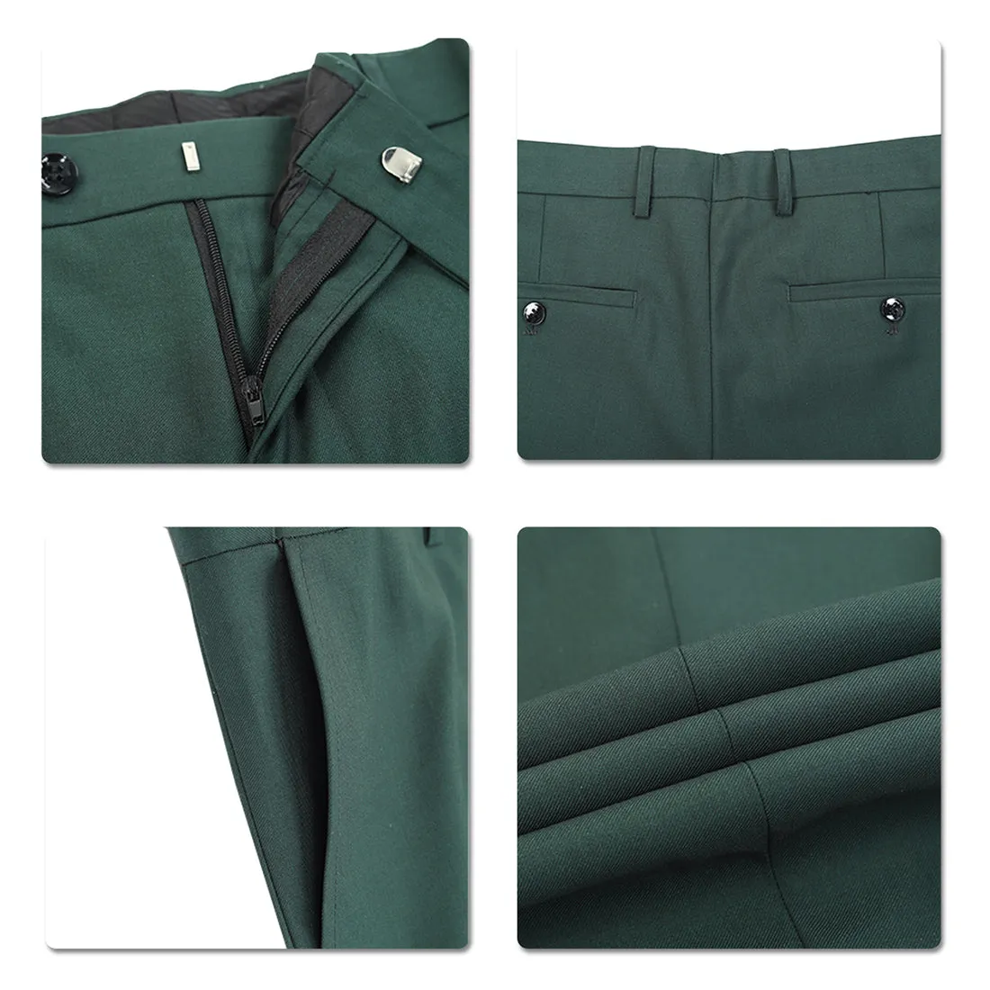 2-Piece Slim Fit Casual Suit Green