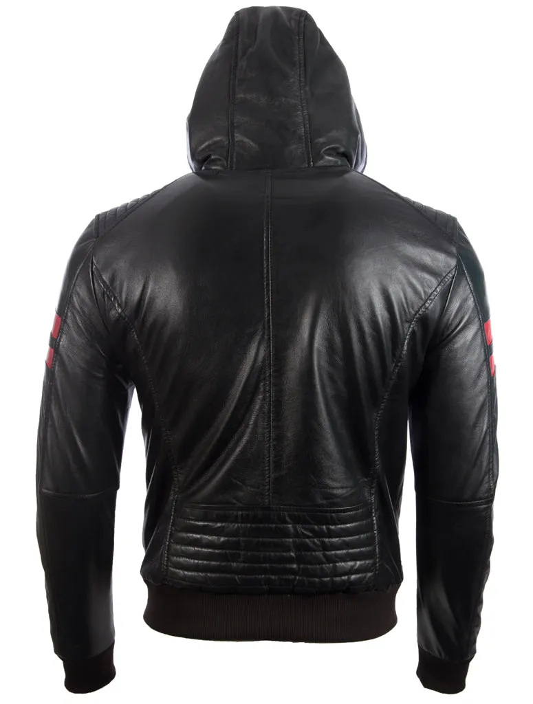 2VQ9 Men's Hood Bomber Jacket - Black