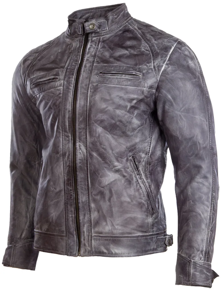 44T9 Men's Biker Jacket - Ghost