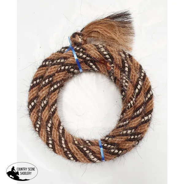 5/8" Horsehair Mecate, Chestnut w/Black & White Accents