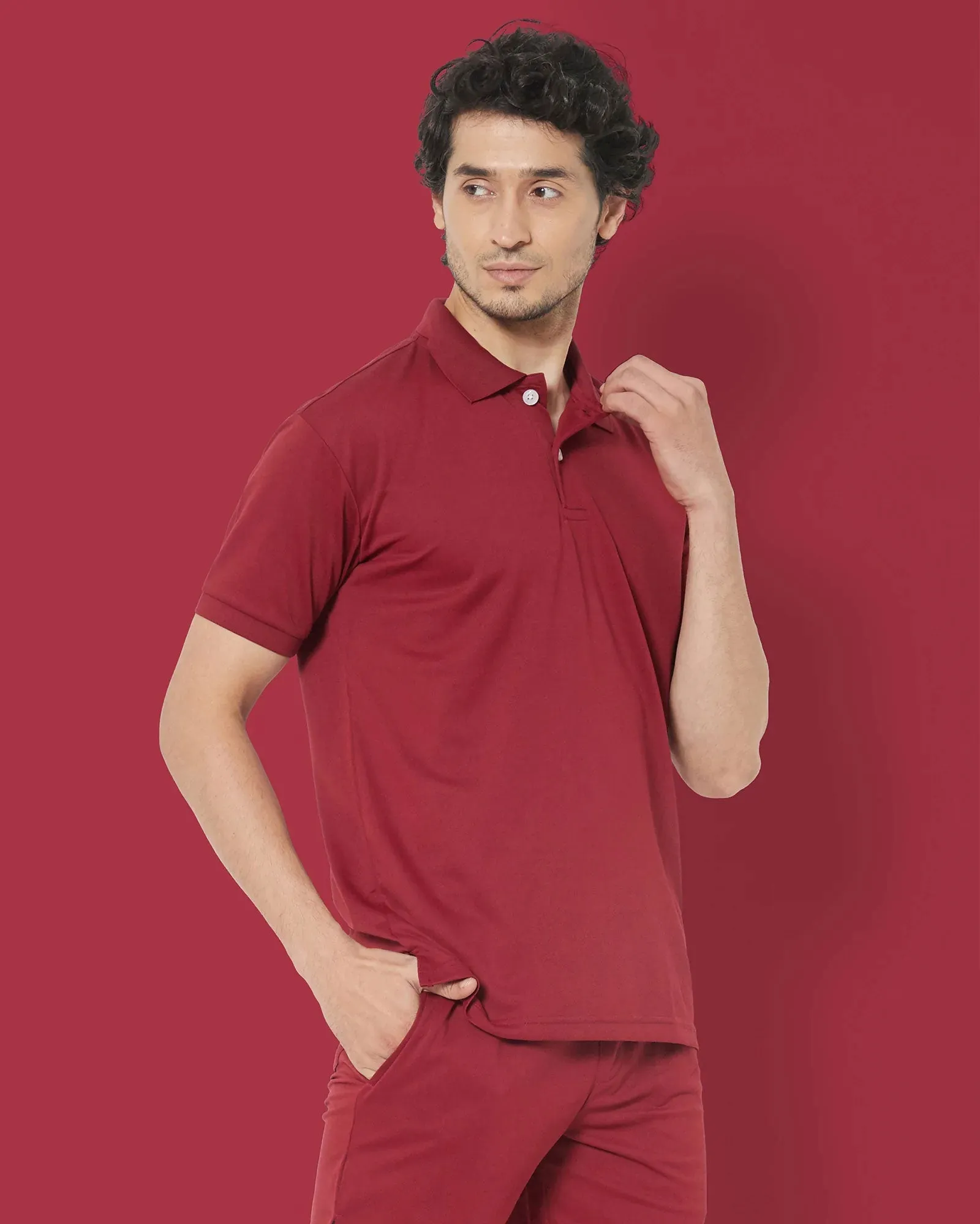 Active Polo : Maroon Berry