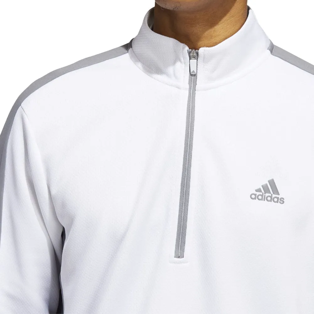 adidas Colour Block 1/4 Zip Pullover - White/Grey Three