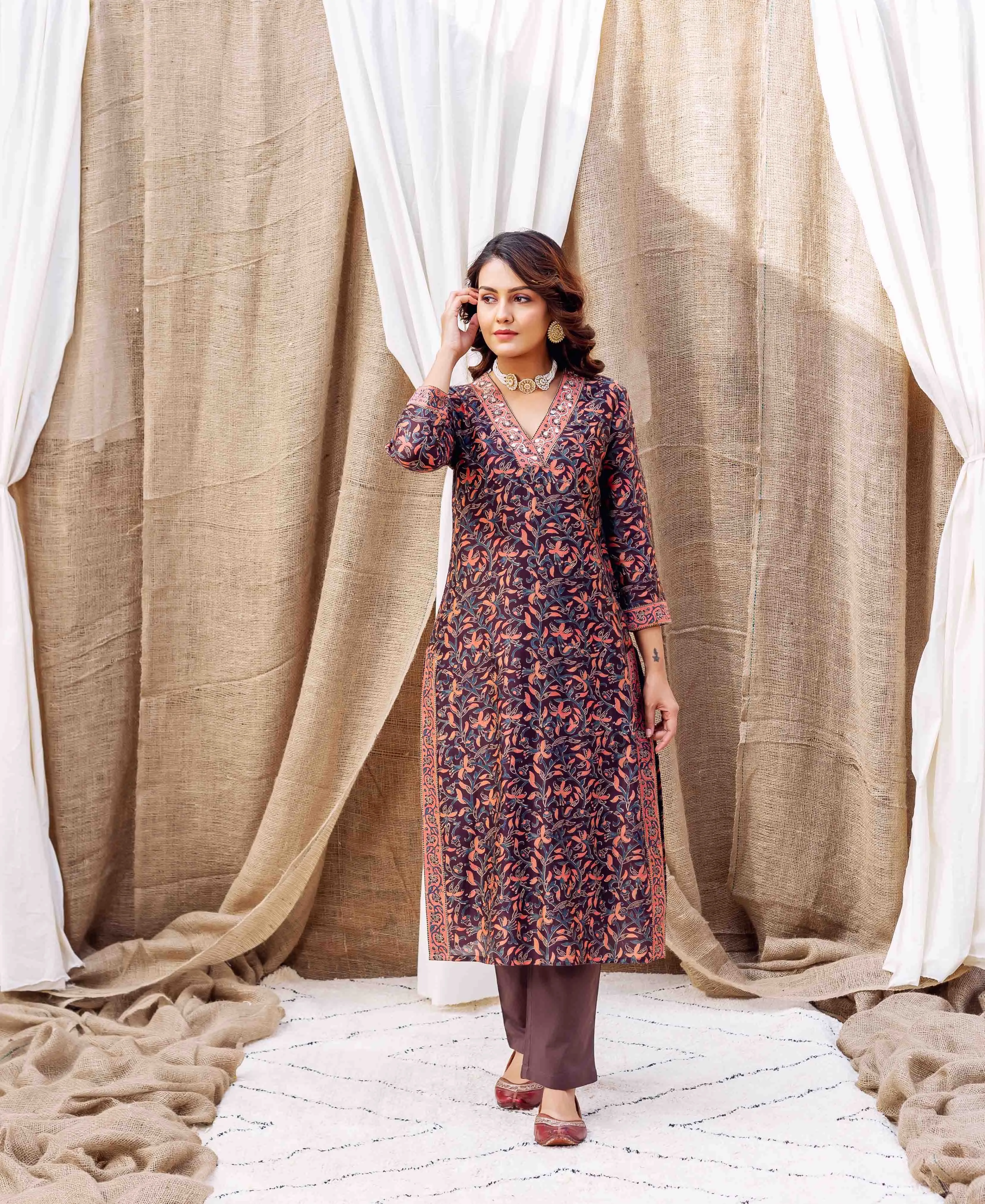 Adwita Silk Chanderi Kurta