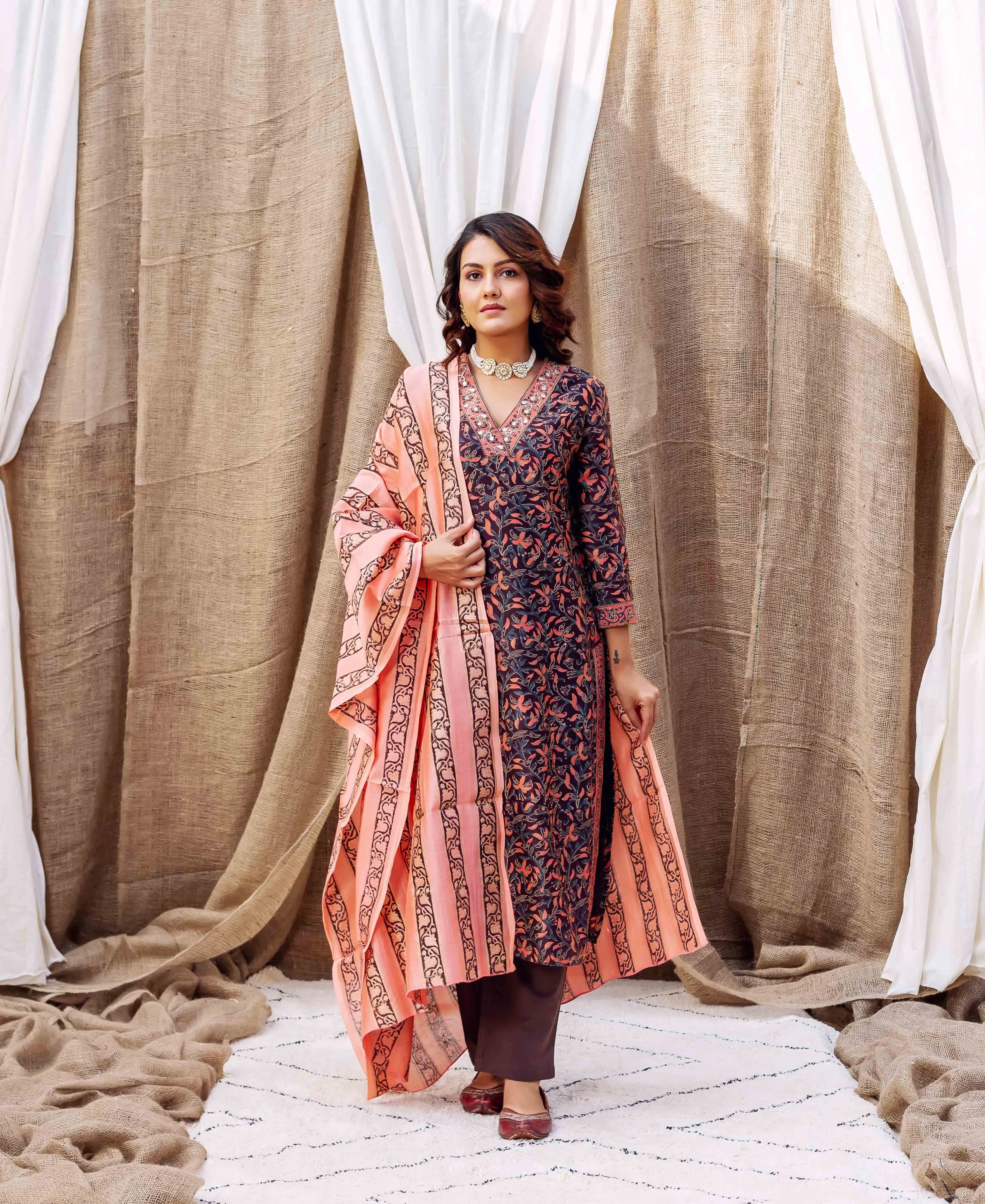 Adwita Silk Chanderi Kurta