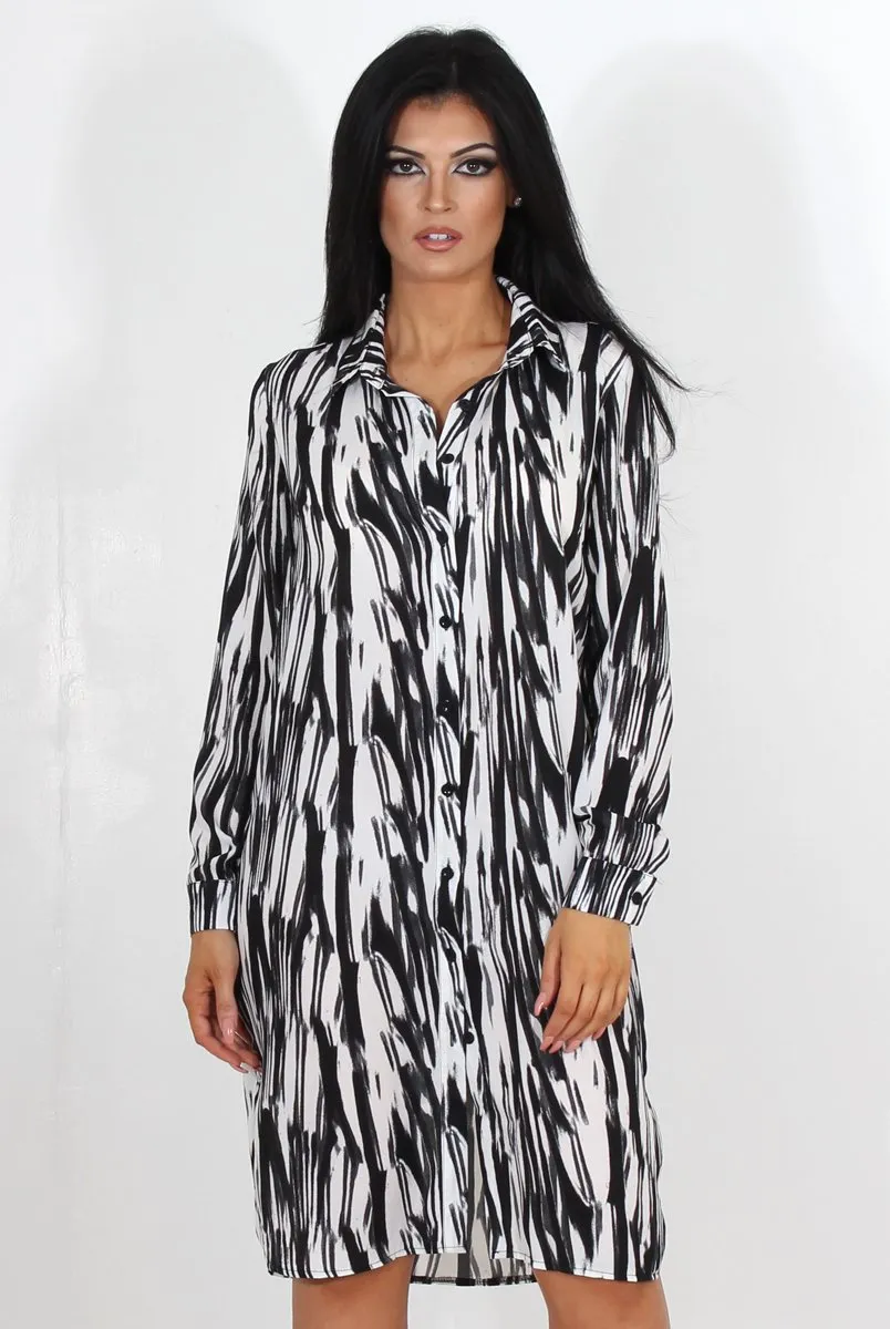 Alva Black & White Shirt Dress