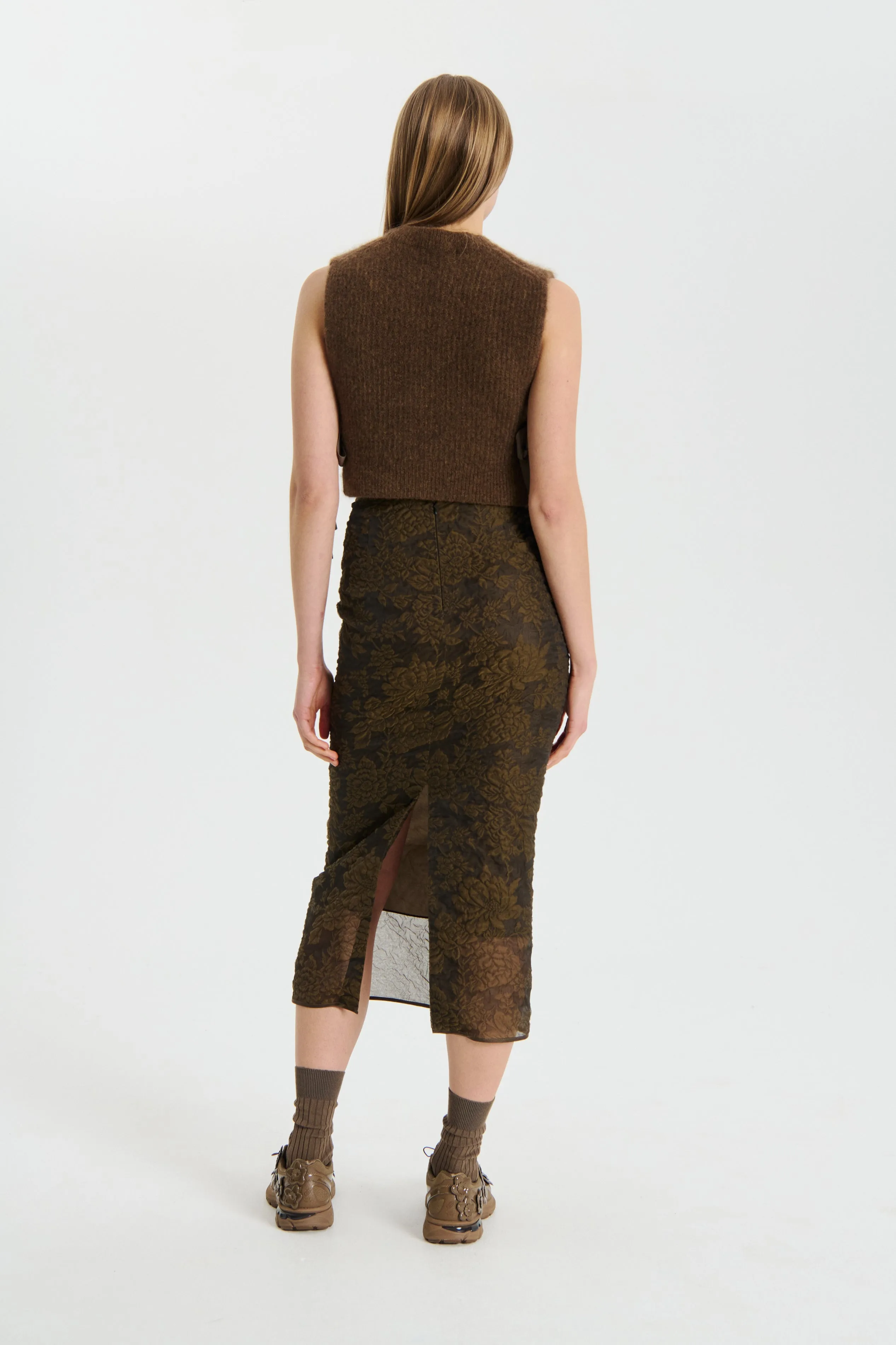 ALY | VEST TEXTURED MOHAIR FALL BROWN