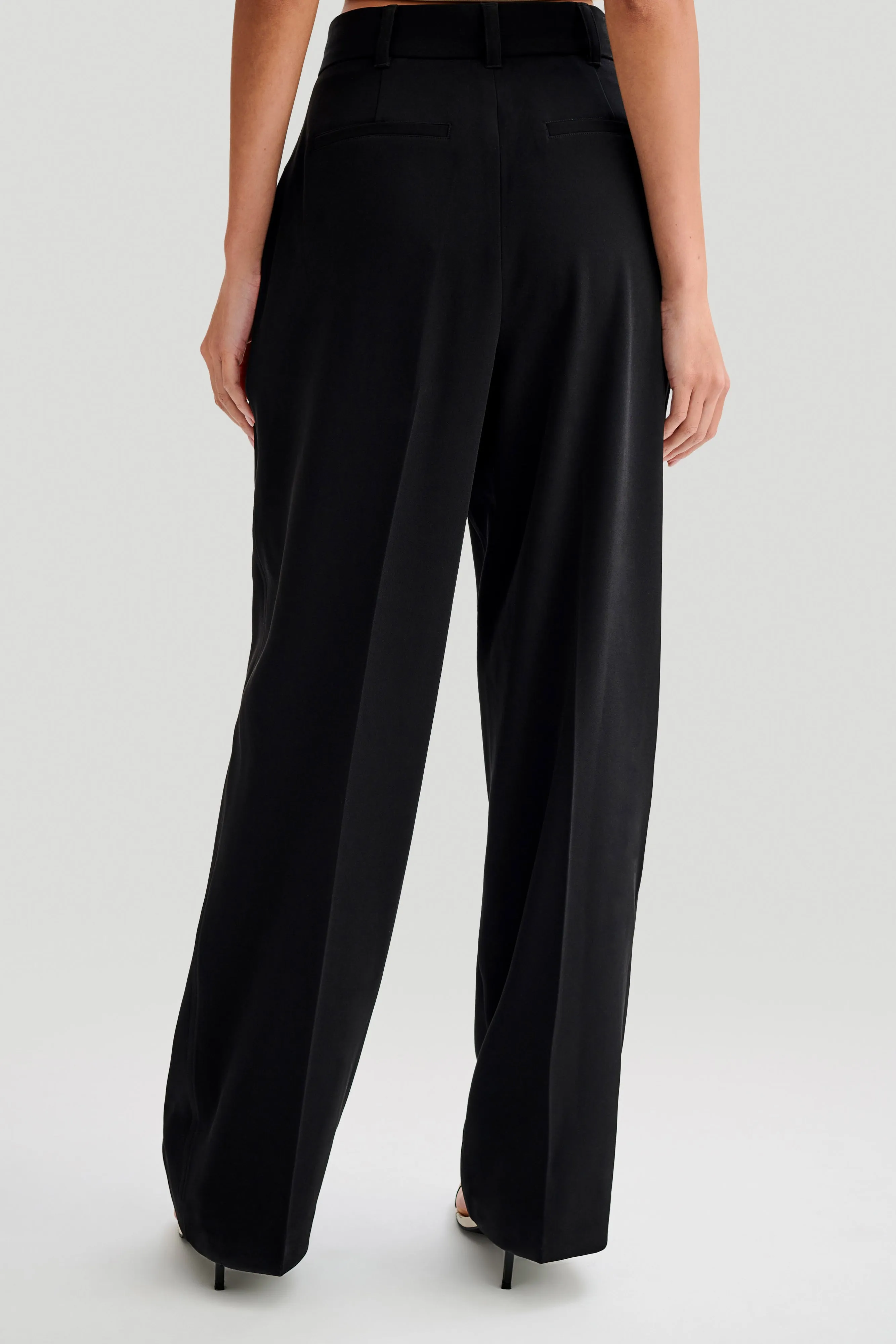 Amelie Suiting Straight Leg Pants - Black