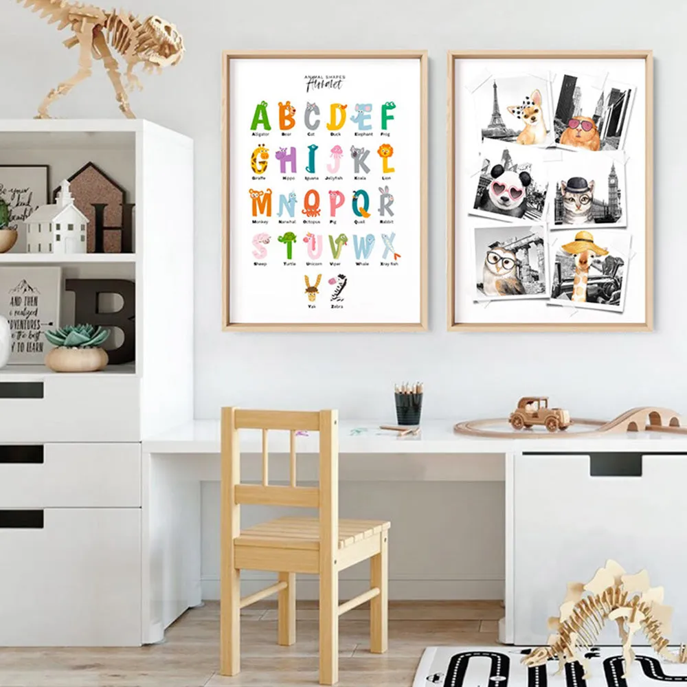 Animal Shapes Alphabet - Art Print