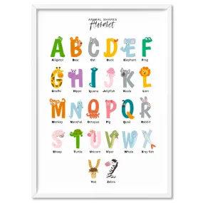 Animal Shapes Alphabet - Art Print