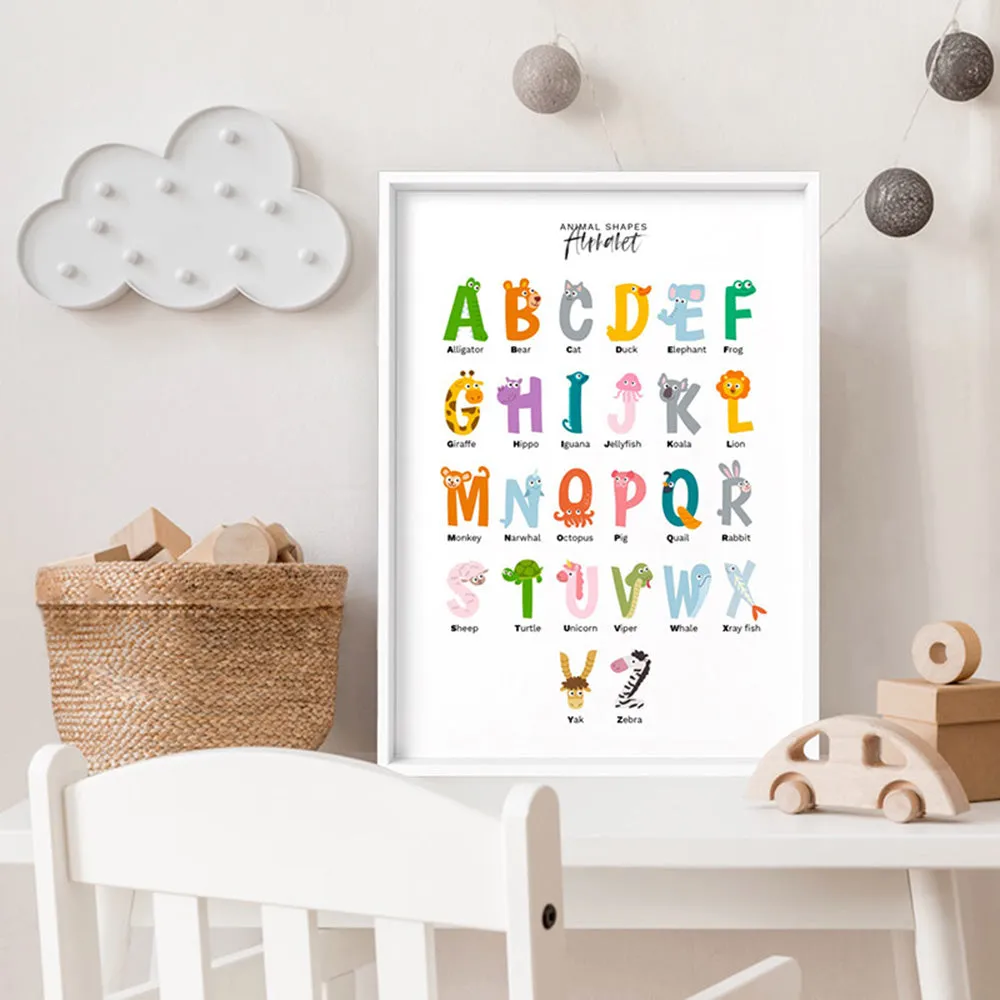 Animal Shapes Alphabet - Art Print