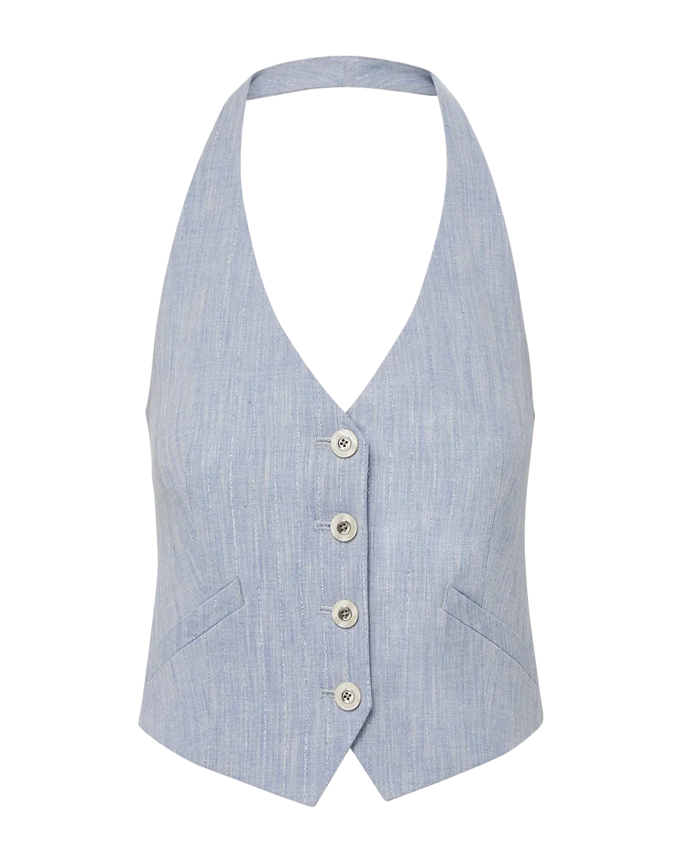 Arabella Metallic Pinstripe Vest