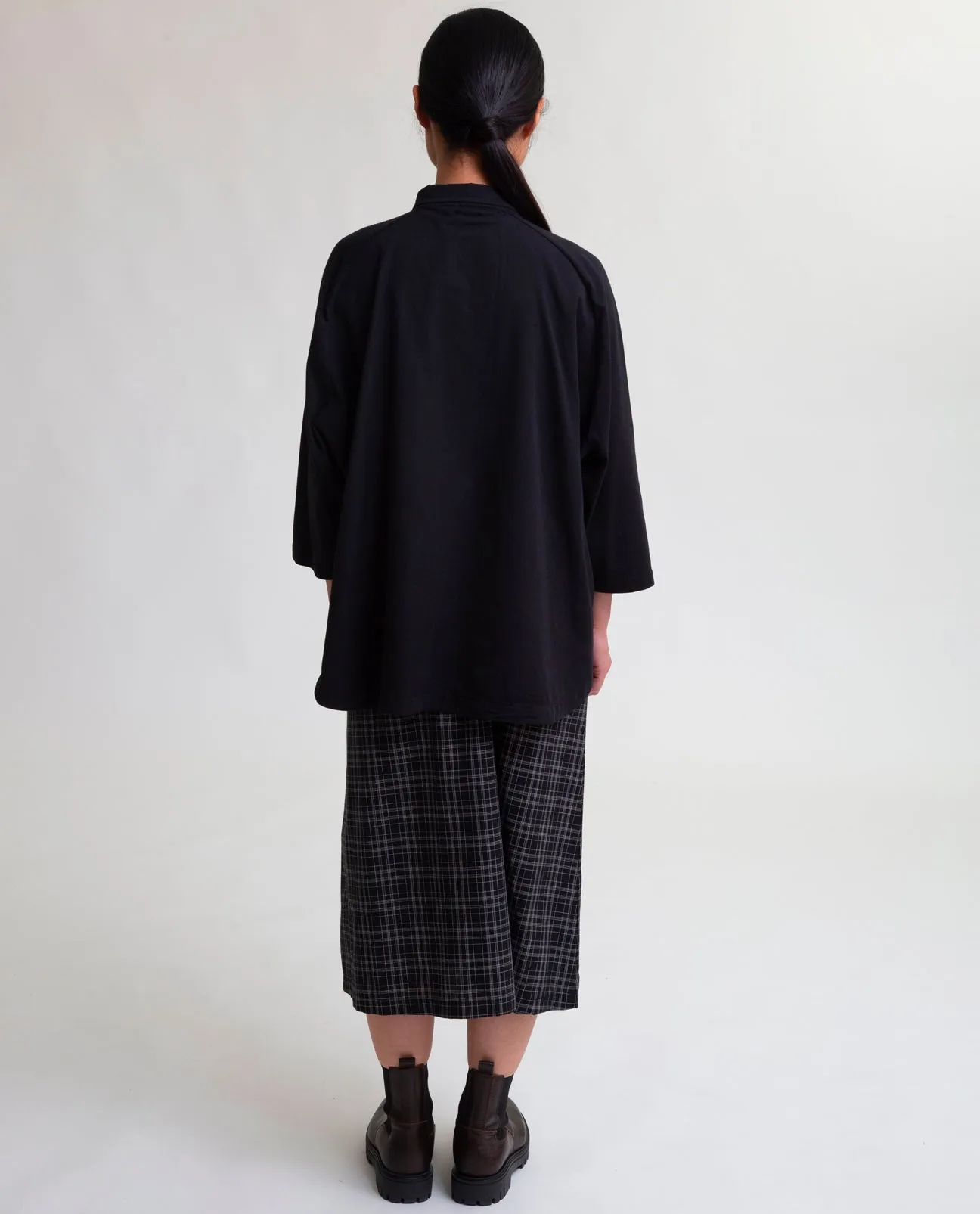 Ashley-Cay Organic Cotton Skirt In Black & White Check