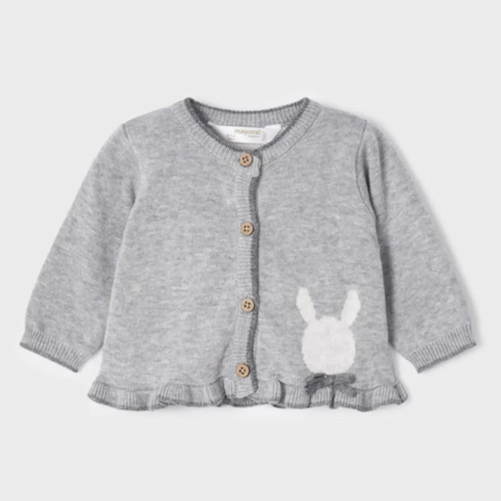 AW Mayoral Girls 3 Piece Grey Knitted Dungaree Set