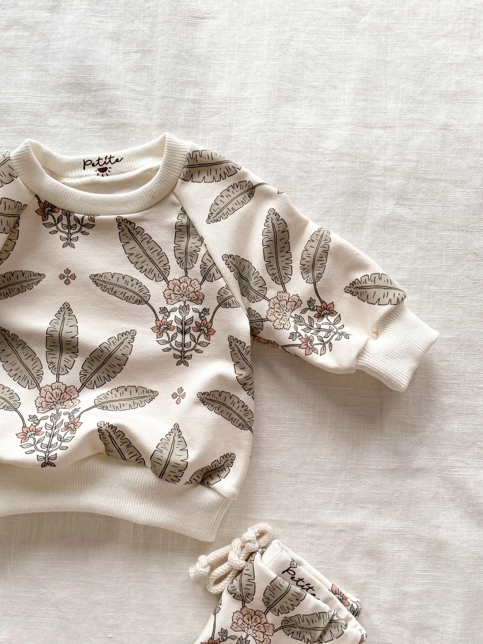 Baby cotton sweatshirt / girly palms