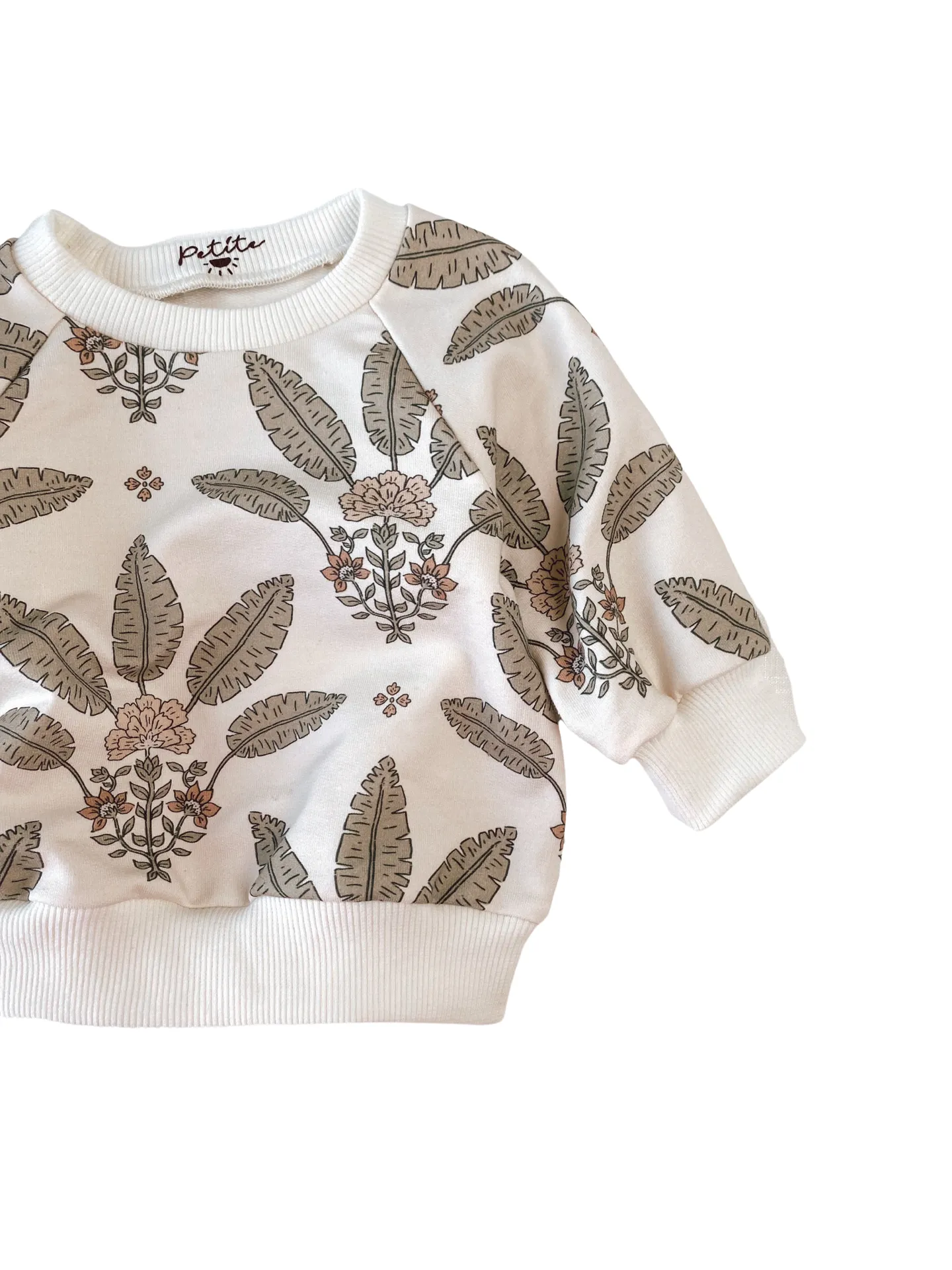 Baby cotton sweatshirt / girly palms