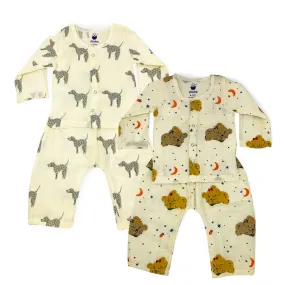 Baby Sleep Suit, Jabla-Pyjama Set -100% Organic Muslin(Pack of 2)