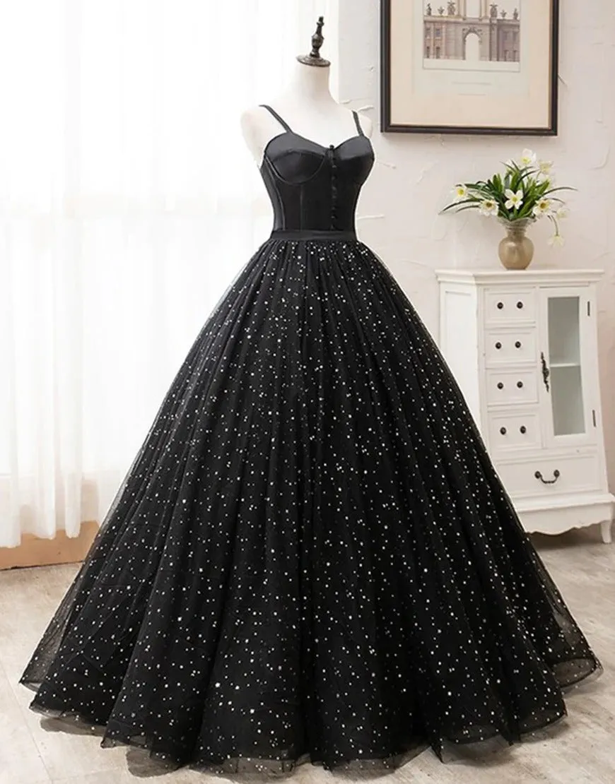 Ball Gown Sweetheart Black Prom Dresses,Evening Dresses,BD930658