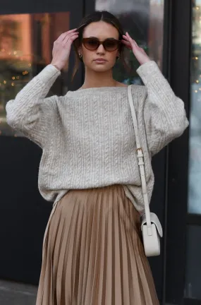 Beige Cable Sweater