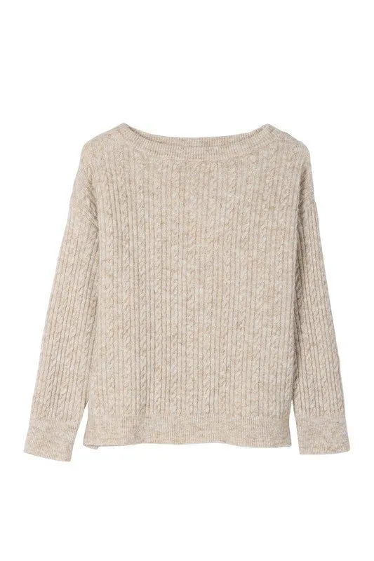 Beige Cable Sweater