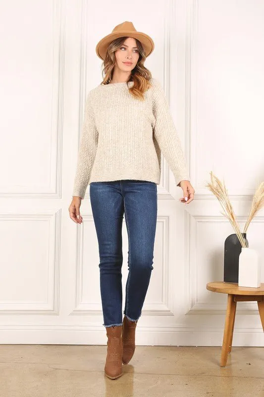 Beige Cable Sweater