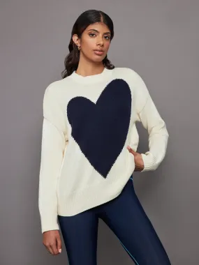 Benton Sweater Imperfect Heart - Milky Way