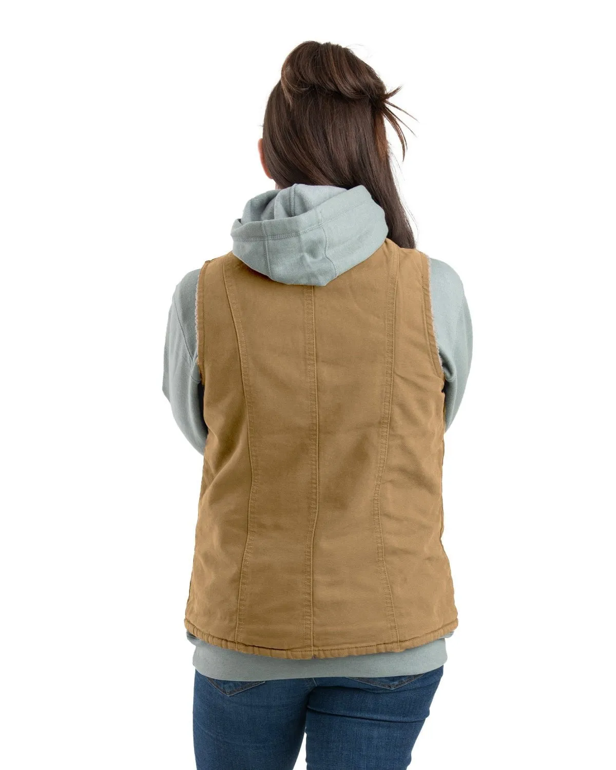 Berne Brown Duck 100% Cotton Ladies Canyon Sherpa Lined Vest