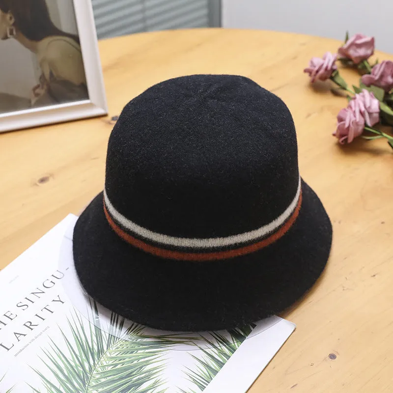 BerriesJam - 2024 Winter Woolen Stripe Contrast Fashion Warm Hat