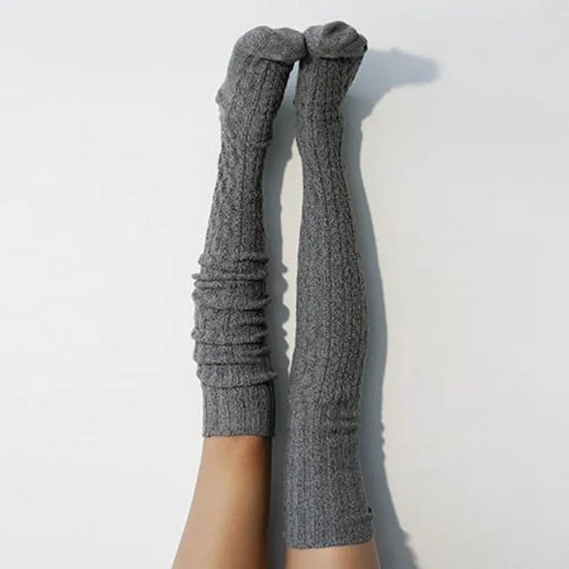 BerriesJam - Autumn/Winter Knitted Over Pure Color  Woolen Socks