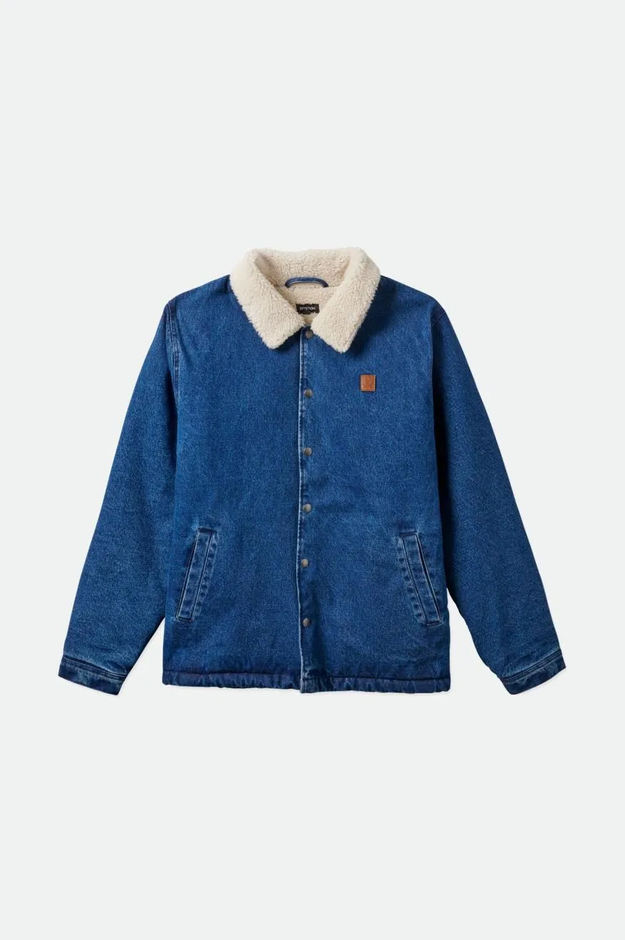 Beta Sherpa Lined Coaches Jacket - Worn Indigo