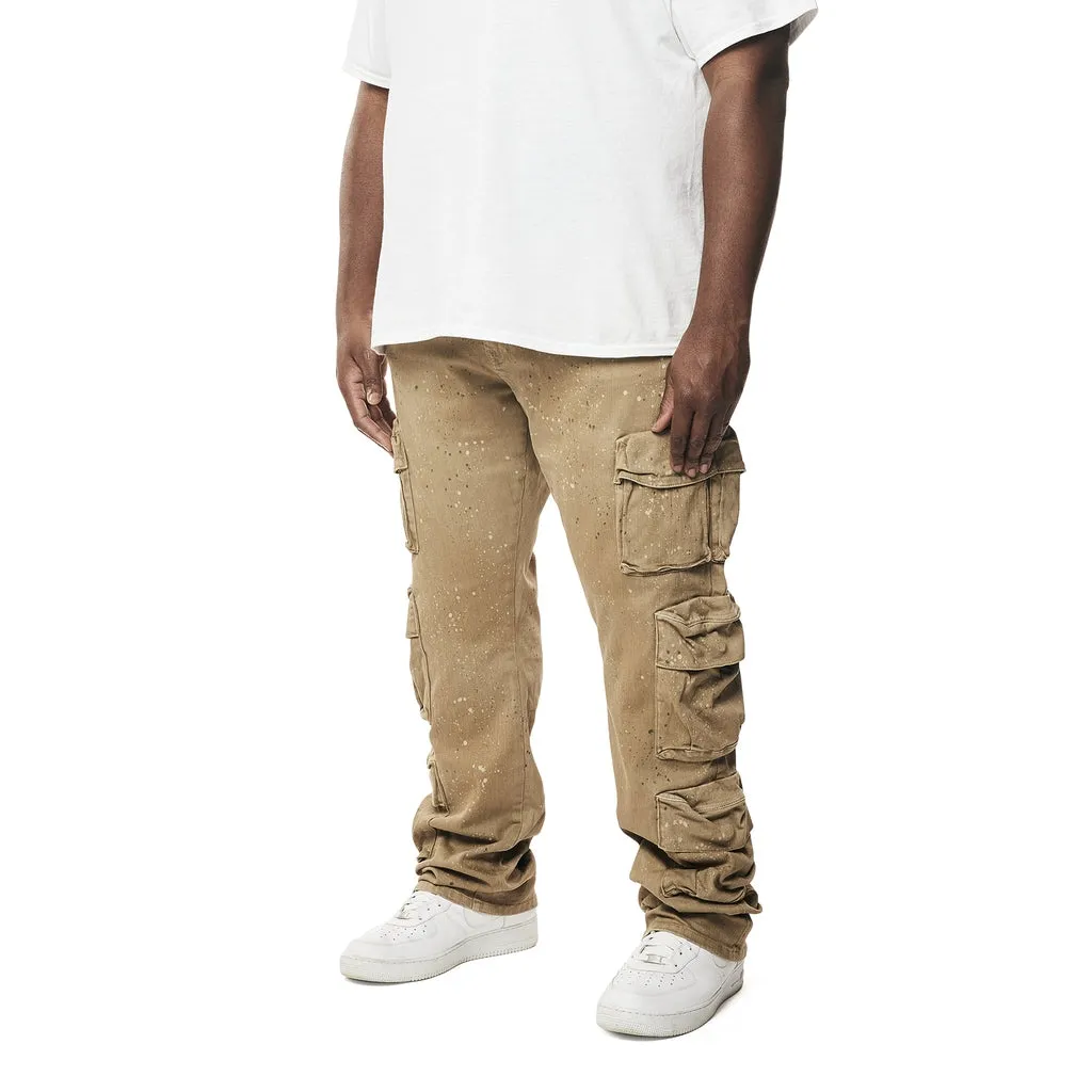 Big and Tall - Airbrushed & Heavy Splattered Stacked Twill Pants - Cortado