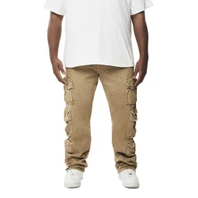 Big and Tall - Airbrushed & Heavy Splattered Stacked Twill Pants - Cortado