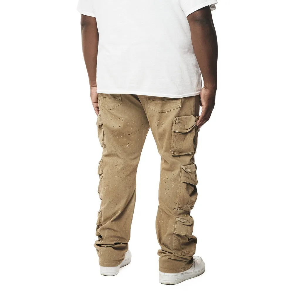 Big and Tall - Airbrushed & Heavy Splattered Stacked Twill Pants - Cortado