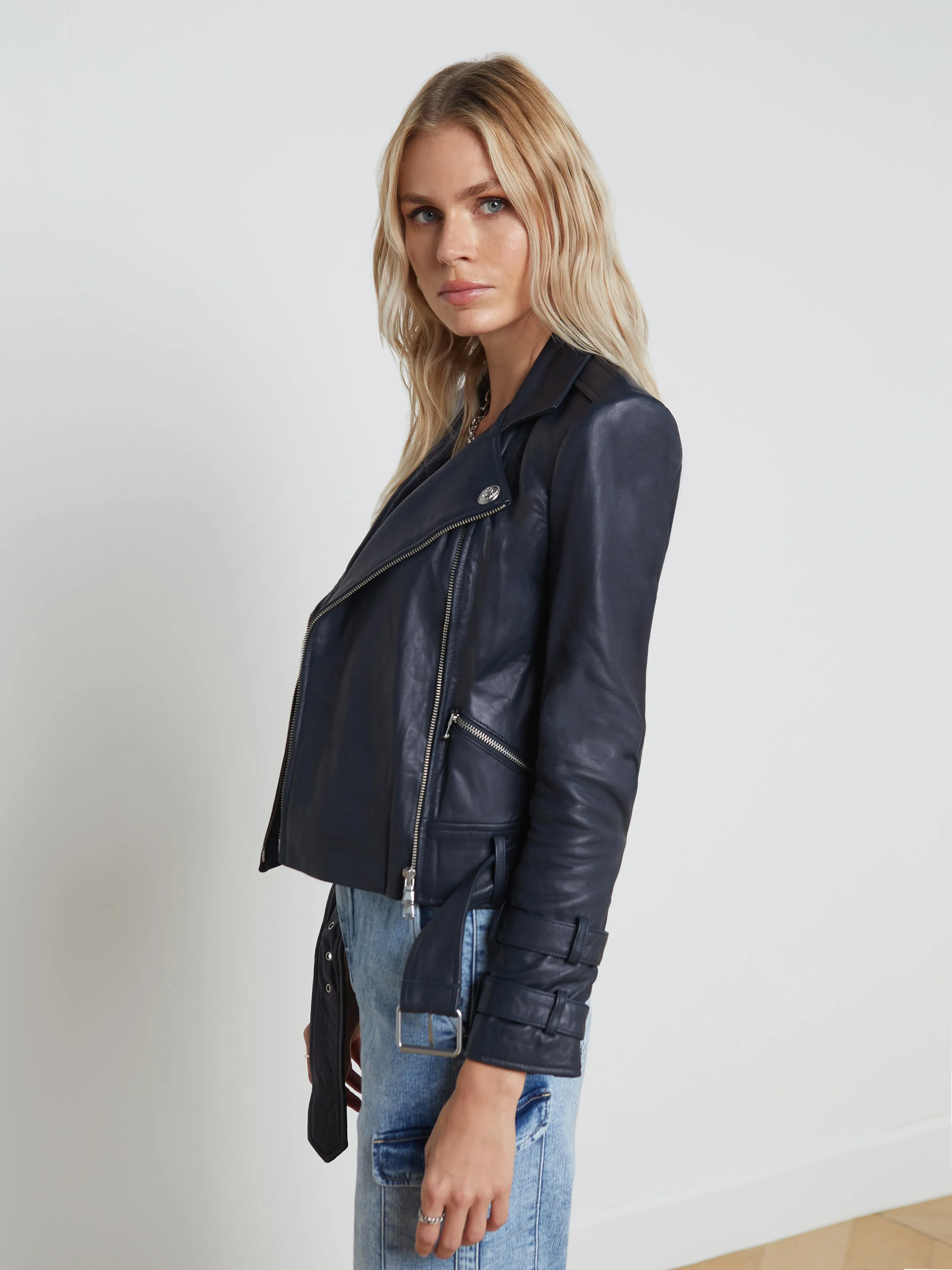 Billie Belted Leather Jacket