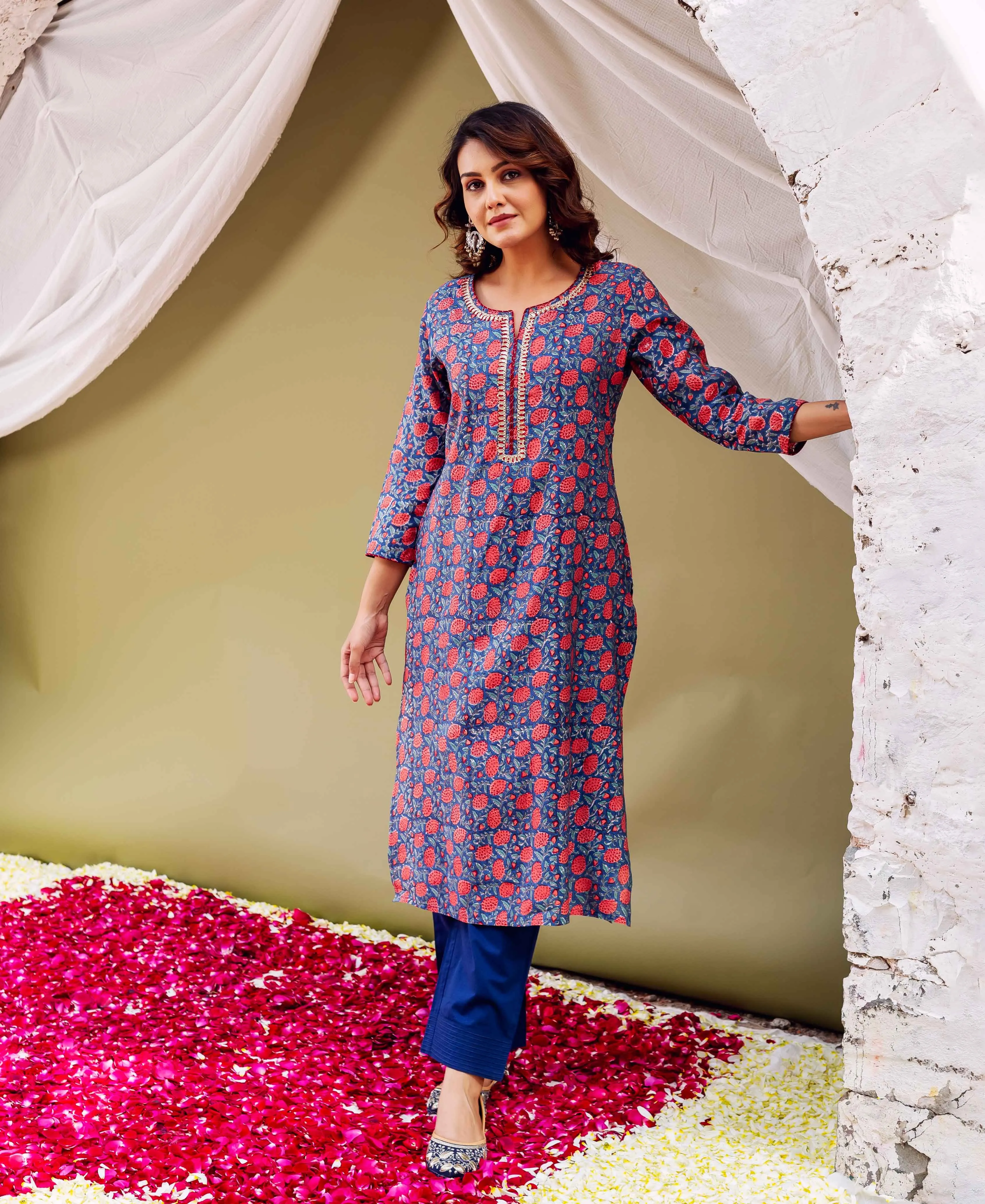 Blue Majesty Gota-Infused Kurta