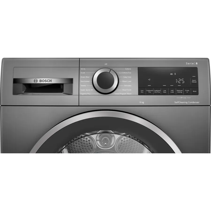 Bosch Series 6 9KG Freestanding Heat Pump Tumble Dryer - Cast Iron Grey | WQG245R9GB