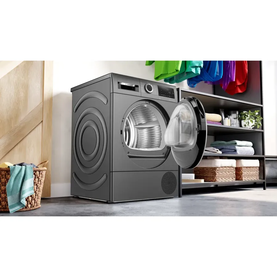 Bosch Series 6 9KG Freestanding Heat Pump Tumble Dryer - Cast Iron Grey | WQG245R9GB