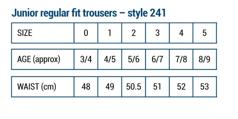 Boys Black 241 Mock Fly Trousers (Age: 3/4 - 8/9)