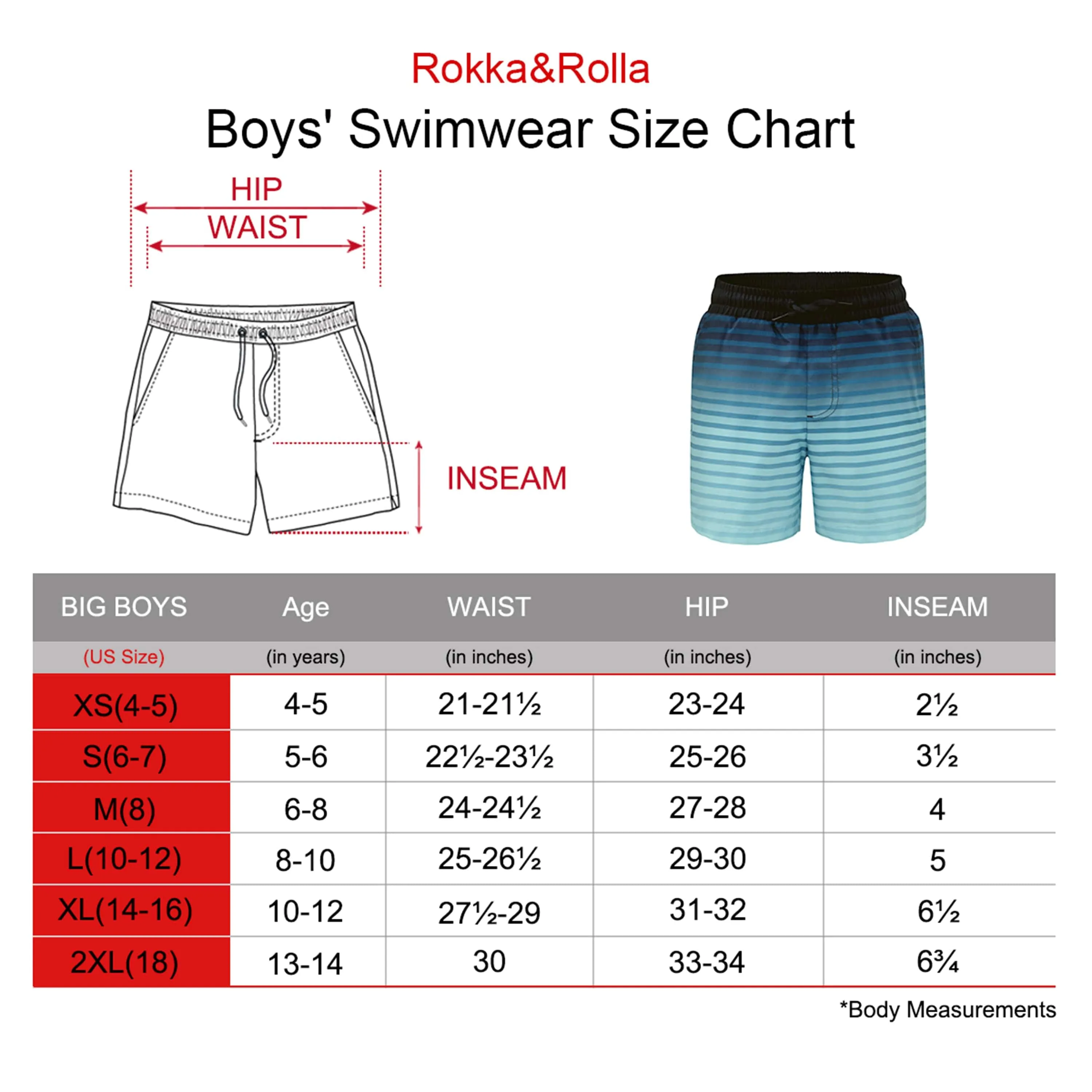 Boys' Compression Liner Swim Trunks Quick Dry Bathing Suit