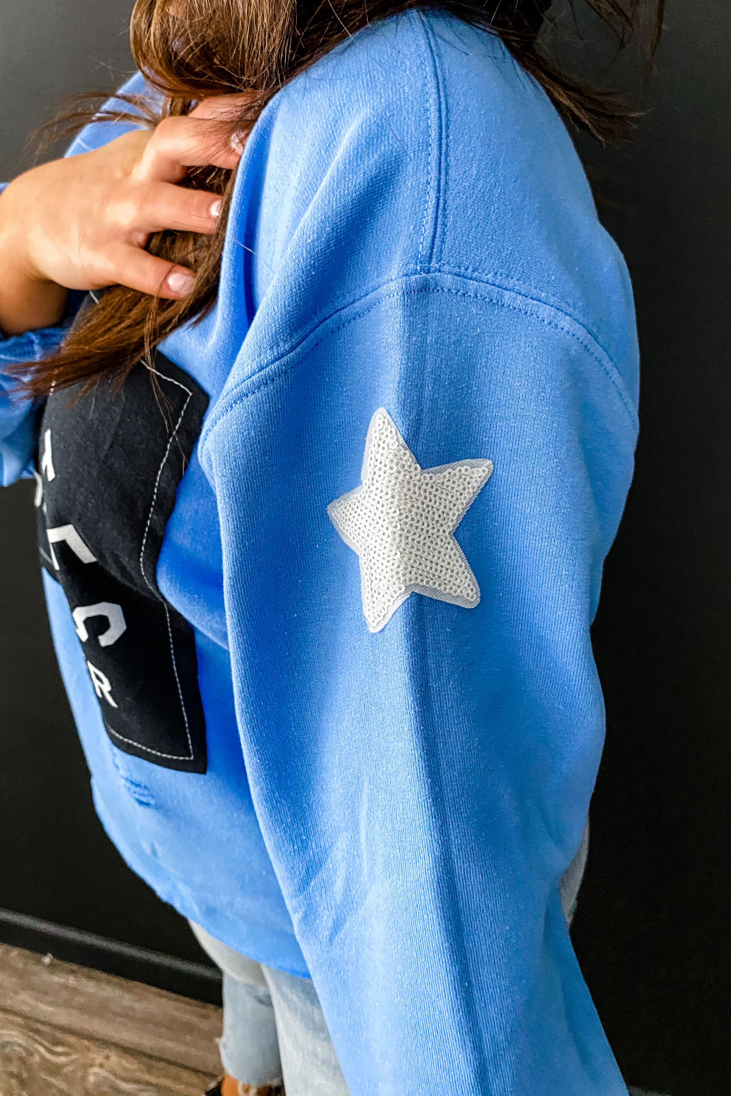 Brunettes in Blue Sweatshirt