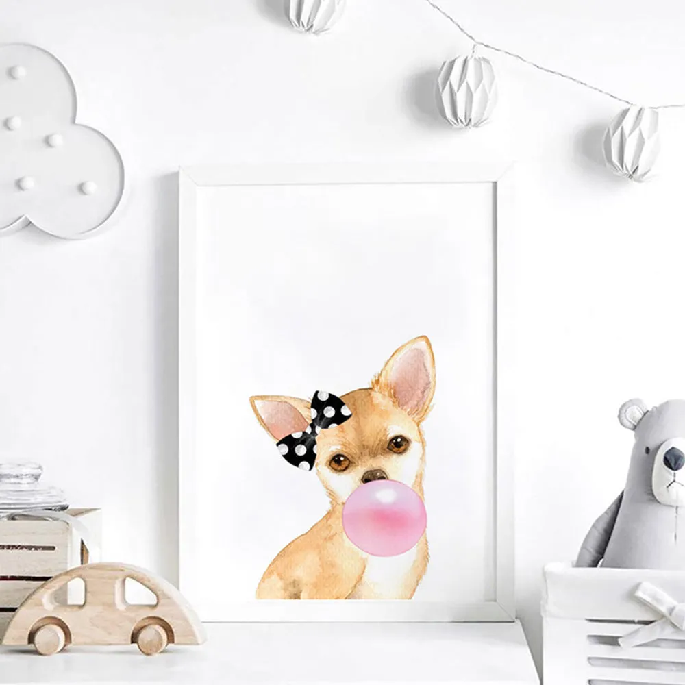 Bubblegum Chihuahua Spotty Bow | Pink Bubble - Art Print