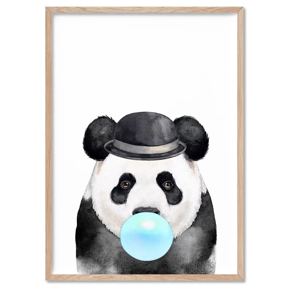 Bubblegum Panda | Blue Bubble - Art Print