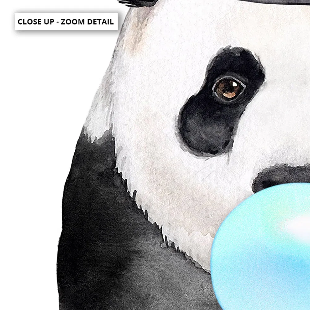 Bubblegum Panda | Blue Bubble - Art Print