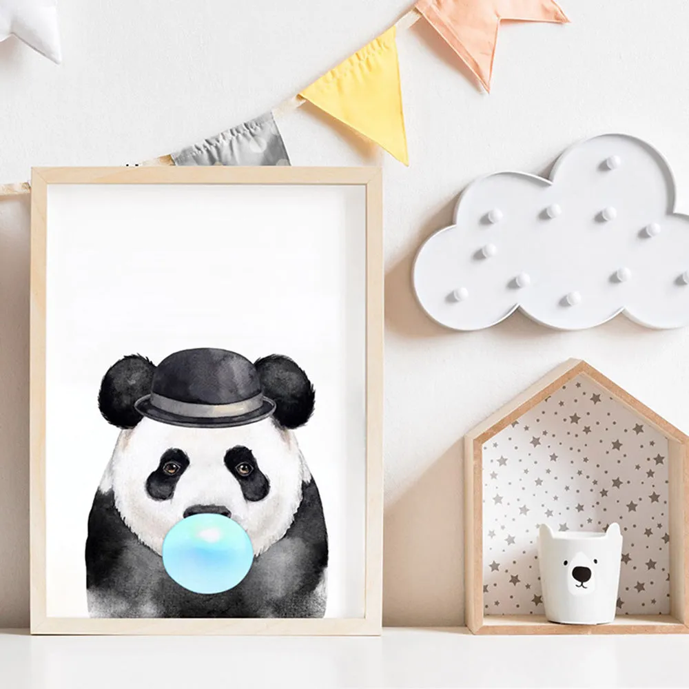 Bubblegum Panda | Blue Bubble - Art Print