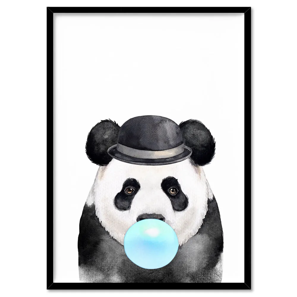 Bubblegum Panda | Blue Bubble - Art Print