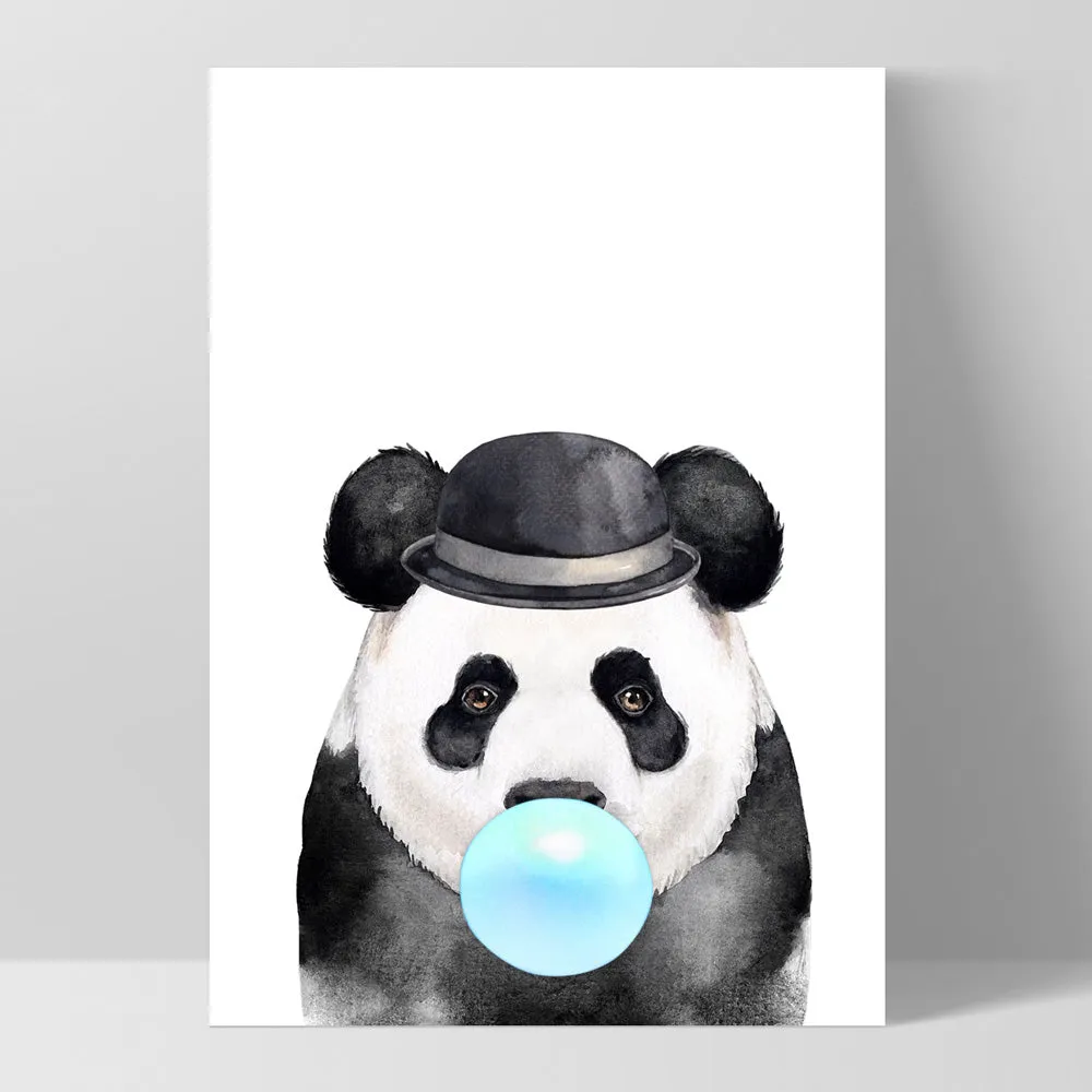 Bubblegum Panda | Blue Bubble - Art Print