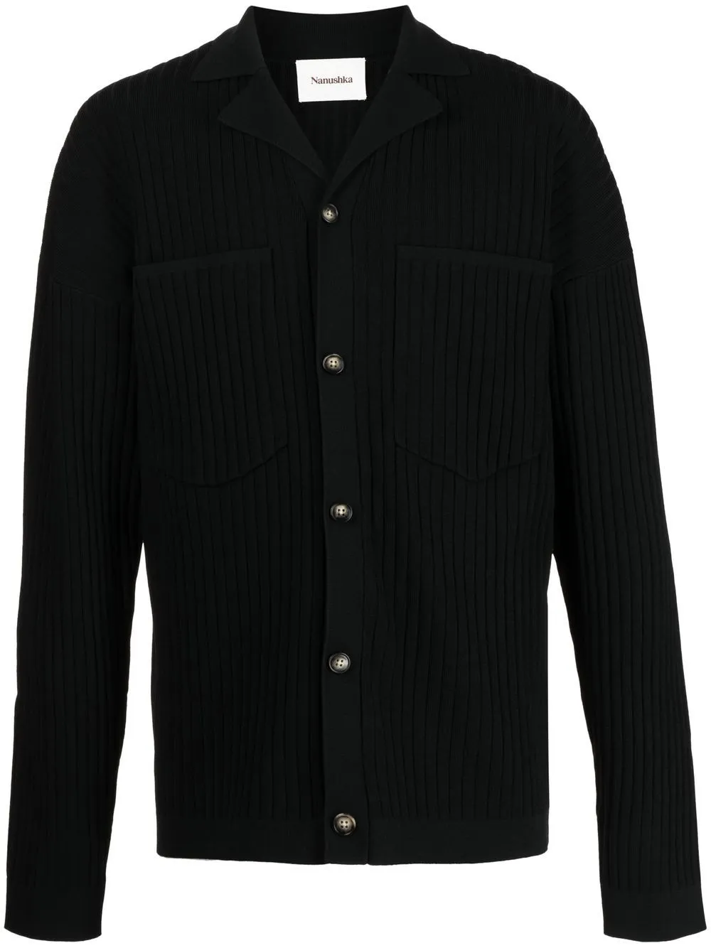 Camp Collar Ribbed Cardigan